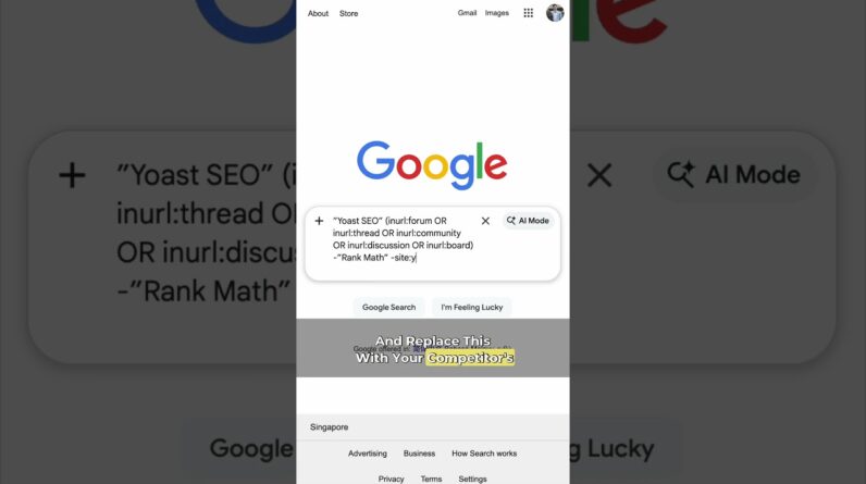 Use Google Dorks to find Competitor Forum Mentions